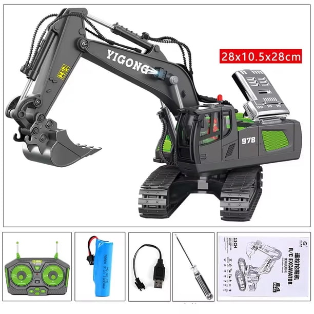 Excavadora de Control remoto para niños, excavadora, camión de basura, juguetes de coche Rc, ingeniería eléctrica, modelo de vehículo de alta tecnología de 2,4g, juguetes para niños, regalos