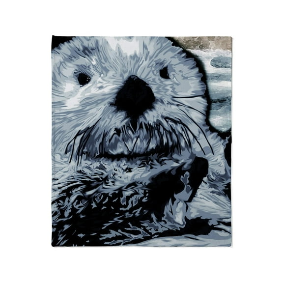 CafePress - Denim Blue Sea Otter Throw Blanket - Soft Fleece Throw Blanket, 50"x60" for All Ages