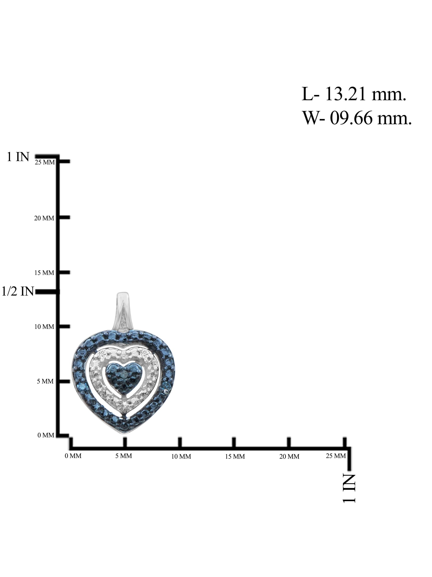 JewelersClub 1/10 Carat T.W. Blue And White Diamond Sterling Silver 3-Piece Heart Jewelry Set