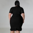 thumbnail image 5 of AURA Women Plus Size Mesh Layered V Neck Dress Sexy A Line Midi Summer Vacation Dress, 5 of 6