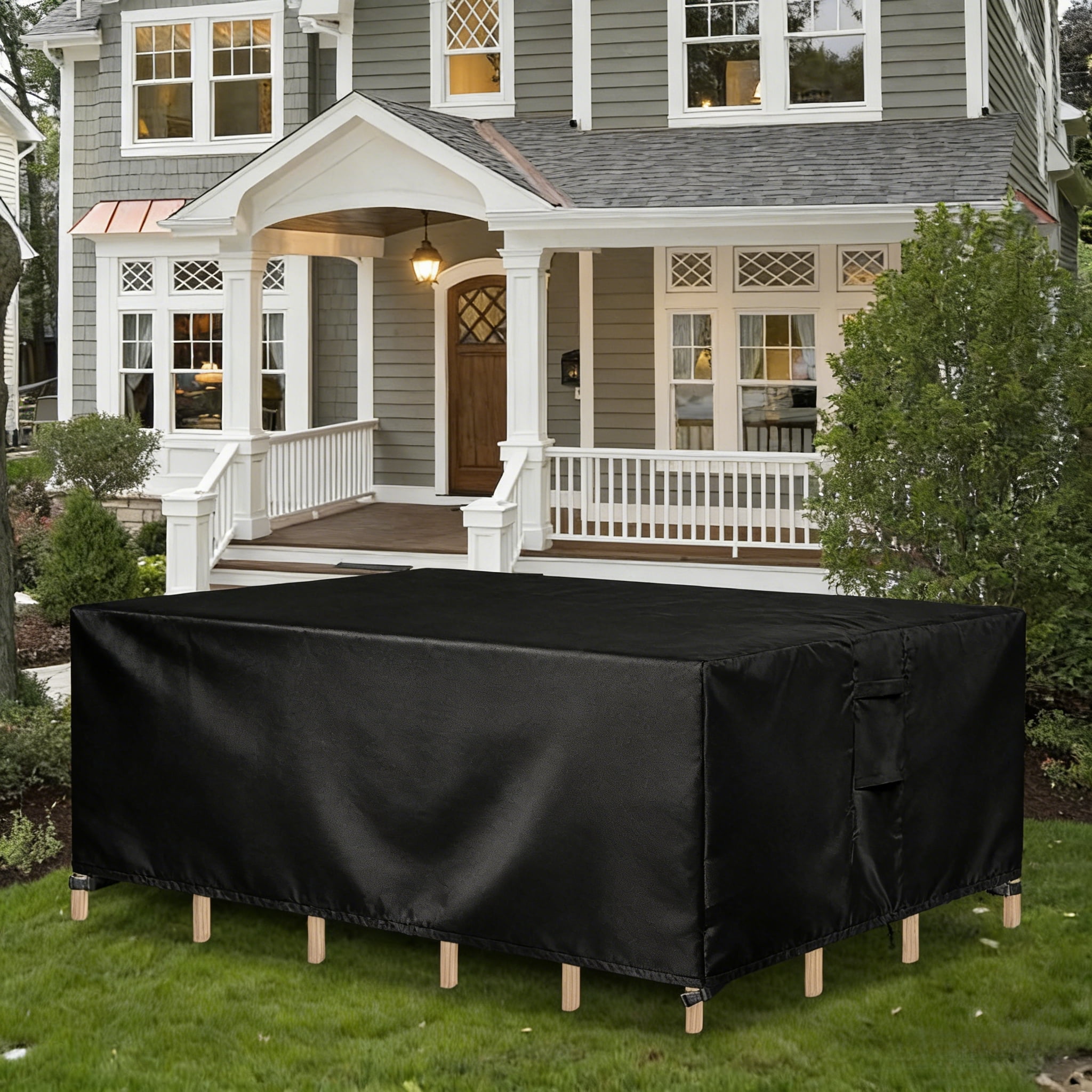 Patio Furniture Covers Waterproof, Rectangular Outdoor Table Chair Sofa Set Cover, Black,91"Wx61"Dx28"H
