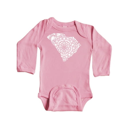 

Inktastic South Carolina Silhouette Mandala Gift Baby Boy or Baby Girl Long Sleeve Bodysuit
