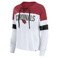 thumbnail image 2 of Women's Fanatics Branded White/Cardinal Arizona Cardinals Even Match Lightweight Lace-Up Long Sleeve Top, 2 of 3
