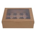 thumbnail image 1 of Caja Porta Magdalenas De Cartón De 6 Piezas Con Inserto Extraíble, 12 Porta Magdalenas Con Ventana Transparente, Recipientes Para Magdalenas Para Postres, Fácil De Montar, 1 of 7