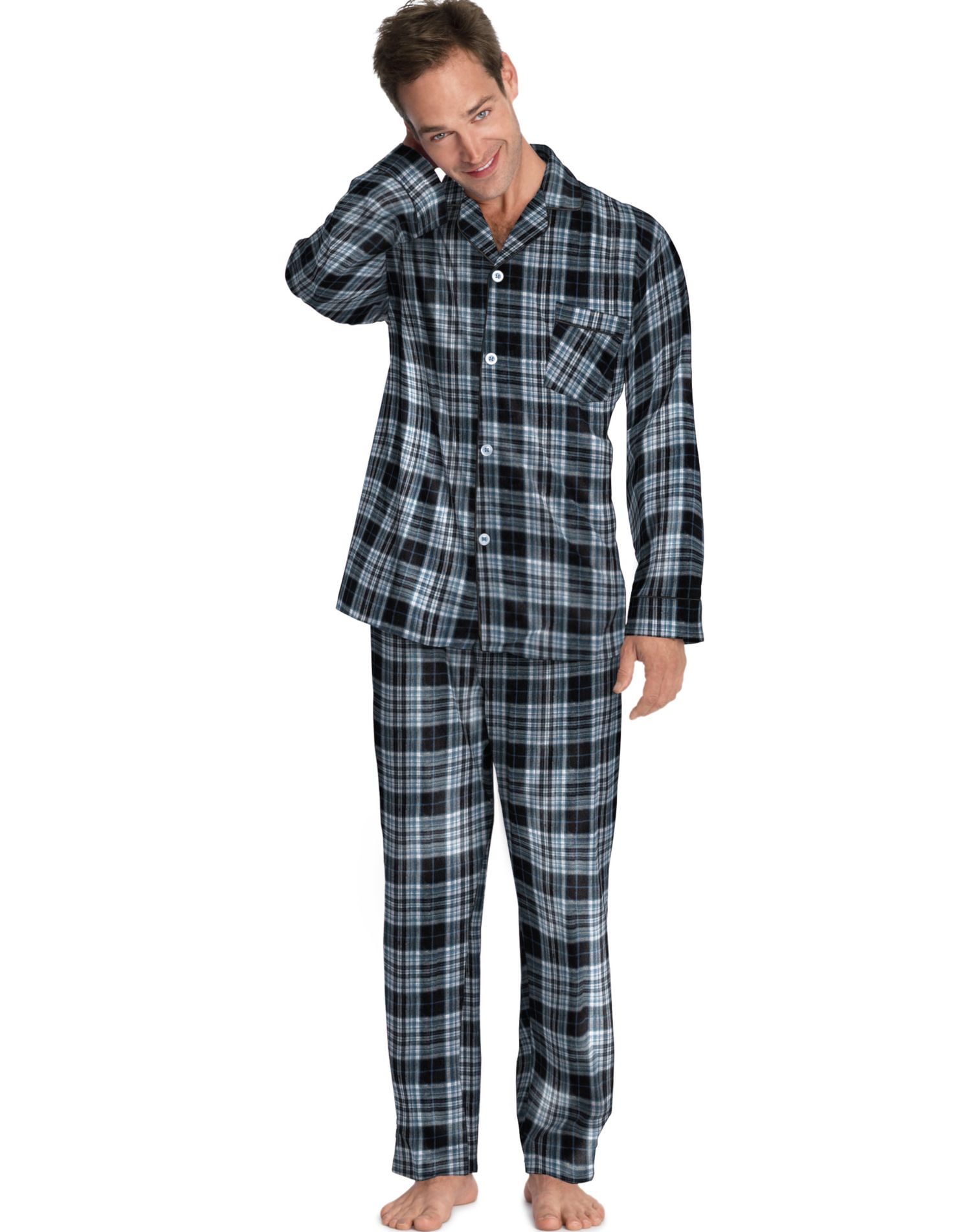 hanes men's woven pajamas lsllbcwm/lsllbcwmb - Walmart.com