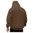 thumbnail image 4 of HCNTES Hoodie Sweatshirt Hooded Basic Casual Jumper Sweatshirts for Men's Fleece Pocket Long Sleeve Plain Hoodie（Brown,M), 4 of 7