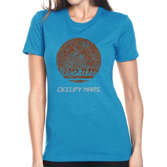 LA Pop Art Women's Premium Blend Word Art T-shirt - Occupy Mars