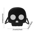 thumbnail image 5 of Caixia Cute Skull Purse with Heart Nose Detail, Round Compact , Adjustable Shoulder Strap, Smooth PU Finish, for Women, Seasonal Carry, Black, 5 of 8
