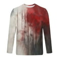 thumbnail image 5 of Zylanna Men's Long Sleeve T-Shirts, Crew Neck Loose Homewear Halloween Print Casual Tops for Men Red, 5 of 5