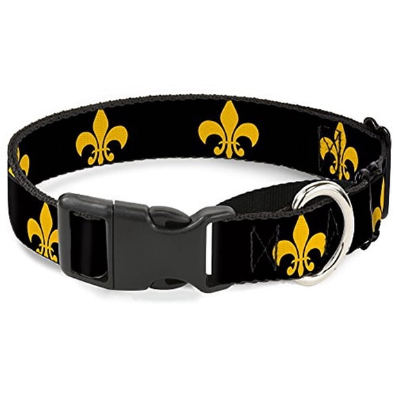 buckle-down fleur-de-lis black yellow martingale dog collar