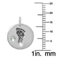 thumbnail image 2 of Sterling Silver Clear Crystal Baby Footprint and Heart Charm Necklace, 2 of 6