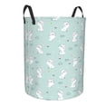 thumbnail image 2 of Daiia Playing Rabbit Round Laundry Basket with Handles Thickened Waterproof Circular hamper,Dirty Clothes Storage Basket for Bedroom,Bathroom,College Dorm-Medium, 2 of 8