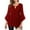 *Red, variant on ClodeEU Women's Ruffle 3/4 Sleeve Elegant Blouses,Crew Neck Double Layers Mesh Shirt Tunic Tops Red,Womens Plus XXL