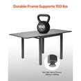 thumbnail image 4 of KFFKFF Expandable Outdoor Patio Dining Table, 32–63 inch Rectangular Table for 4-6, Aluminum Frame with Steel Slat Design, Durable Furniture for Lawn, Garden, Porch, Dark Gray, 4 of 9