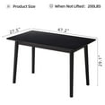 thumbnail image 5 of EBQOSK 47-Inch Dining Table Walnut Color Solid Wood Kitchen Table Dining Table Suitable For Small Space Kitchenette Table Modern Home Furniture Black, 5 of 6