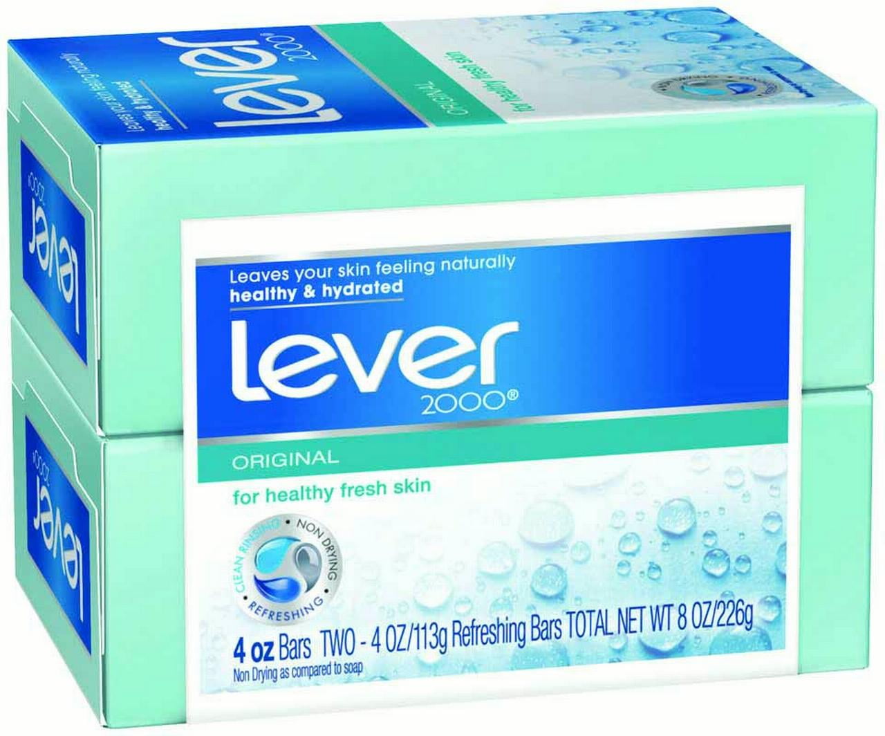 Lever 2000 Bar Soap, Original, 4 oz, 2 Bar (Pack of 4)