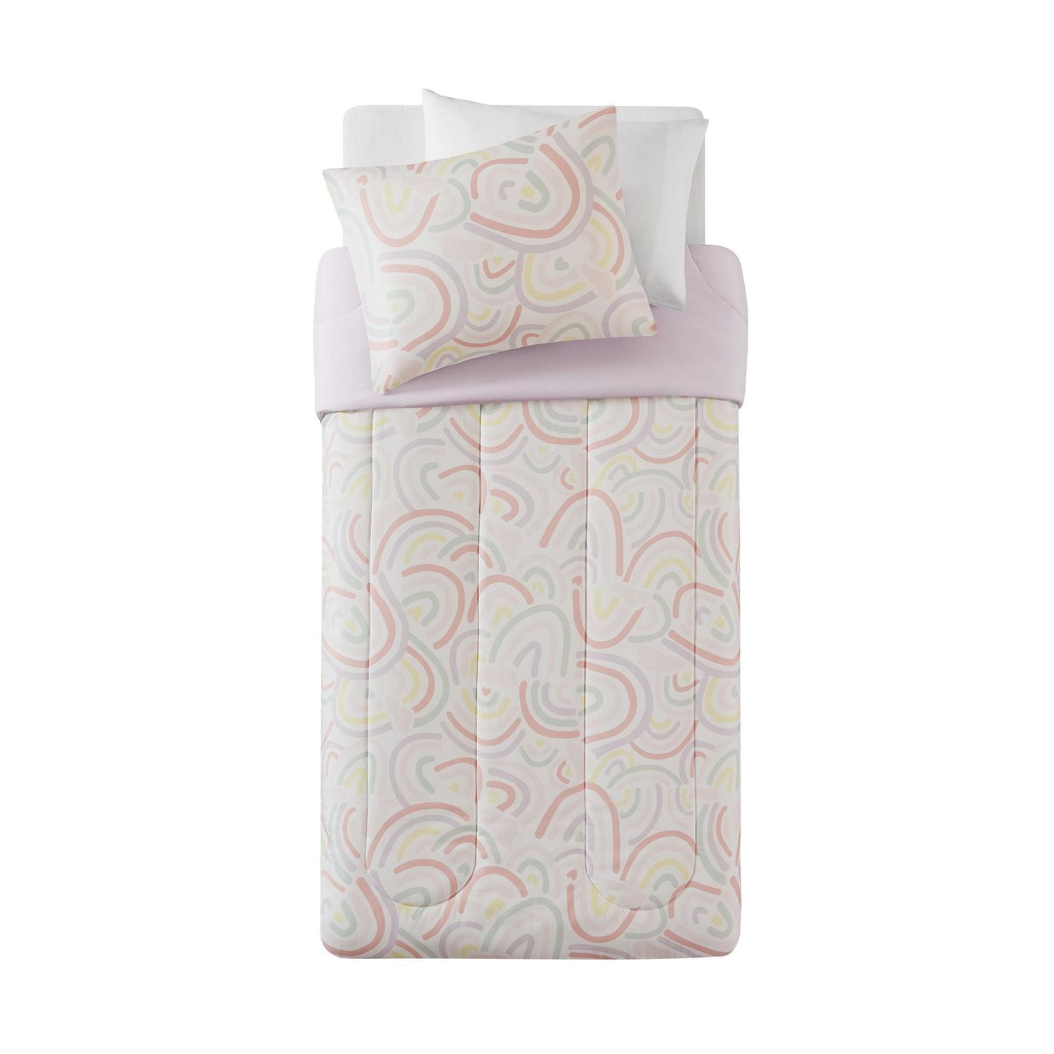 Mainstays Kids Rainbow Comforter Set, T, D/Q