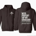 thumbnail image 4 of Need Prayer Tap My Shoulder Hoodie, Let’s Pray Christian Hoodie, Bible Verse Matthew 18:20 Sweatshirt, Religious Inspirational Pullover, Faith Streetwear, Fall Winter Unisex Outfit, 4 of 6