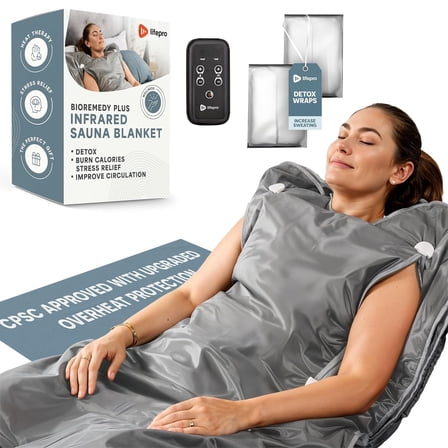 LifePro Infrared Sauna Blanket - Full Body Portable Sauna for Home, Detox & Relaxation, Adjustable Heat Sauna Blanket Infrared - Gray