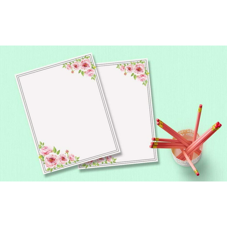 Montana Pink Clematis Flowers Letter writing paper - A5 100gsm Premium White