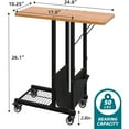 thumbnail image 3 of C-Shaped Side Table with Wheels - Foldable, Black End Table for Living Room, 3 of 9