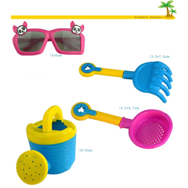 9 Pcs Beach Sand Spade Shovel Pit Play Kids Water Plastic Toy Set Sunglasses ZY 