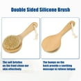 thumbnail image 7 of Unique Bargains 1 Pcs Wood Bath Brush Back Scrubber for Shower Brown with Handle Brown-7.9 Inch, 7 of 7
