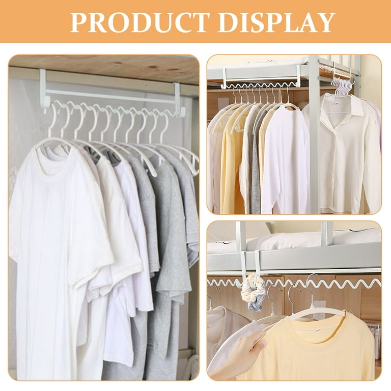 DRAFIDEEP Over The Bed Storage Iron Clothes Hanger With