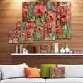 thumbnail image 3 of Coquelicots Rouges Dessin Aquarelle - Art Mural Floral Extra Grand, 3 of 4