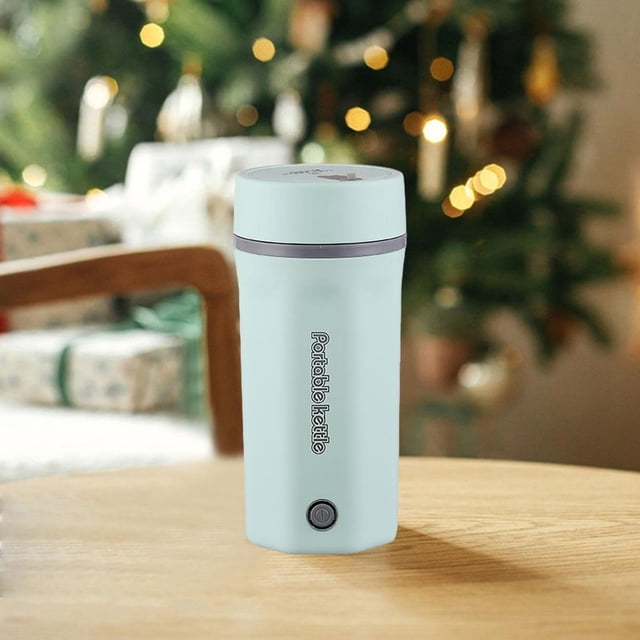Hervidor de té eléctrico portátil, botella de agua caliente para oficina, hervidor eléctrico a prueba de fugas, hervidor de café para fiestas doméstic Verde claro Soledad Hervidor eléctrico portátil