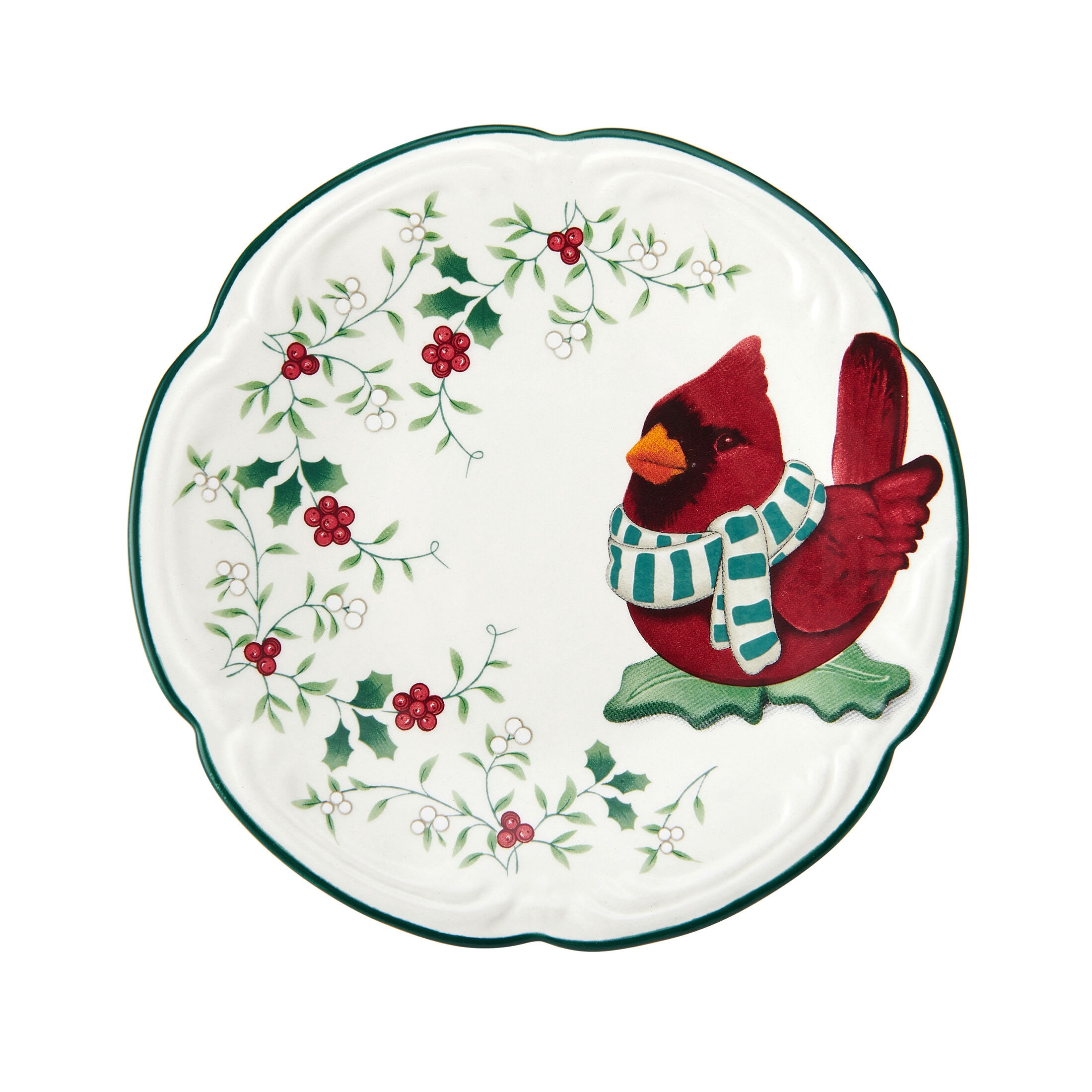 Pfaltzgraff Winterberry 6 in Dolomite Appetizer Plate with Spreader Cardinal Dolomite