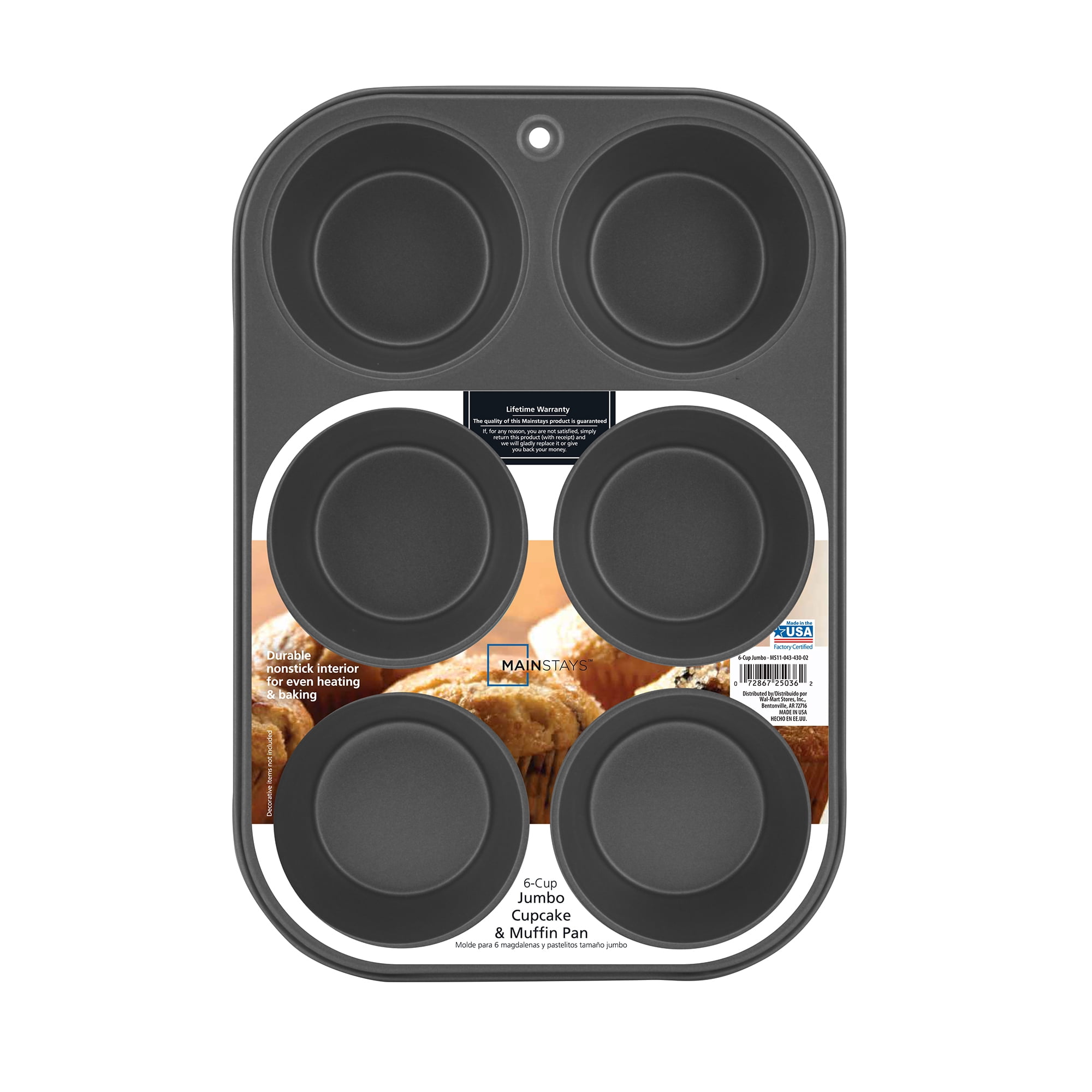 Non Stick - 6 Cup Large Muffin Pan (31.3 x 21.7 x 4cm / 12.3 x 8.5 x
