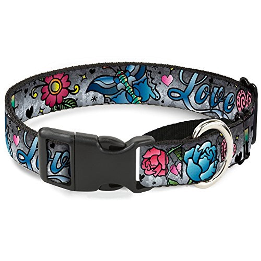 Buckle-Down "Love Love Gray" Martingale Dog Collar