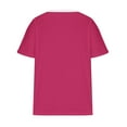 thumbnail image 3 of Yuyuzo Plus Size Tops for Women Notch V Neck Solid Color T Shirts Short Sleeve Basic Tees with Pocket, 3 of 4