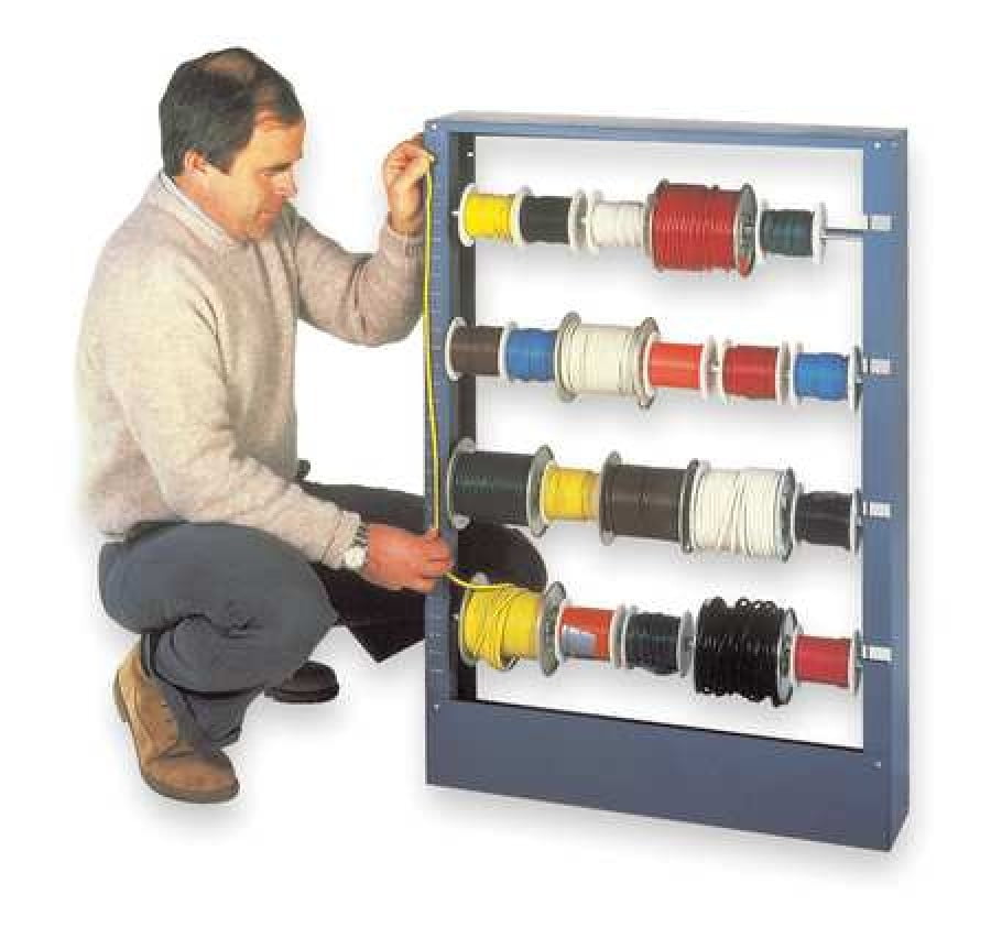 Durham 36895 Gray ColdRolled Steel Wire Spool Rack with 4 Rods, 261/