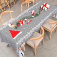 thumbnail image 5 of Christmas Table Cover Gray Snowflake Snowman Tablecloth 60 x 102 Inch Rectangle Picnic Hiking Camper Table Cloth for Xmas Winter Party Supplies Home Kitchen Table Decor, 5 of 6