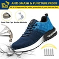 thumbnail image 3 of XQJ Steel Toe Shoes for Men Women Anti-Puncture Slip Resistant Work Shoes Lightweight Safety Shoes Blue Size 10, 3 of 8