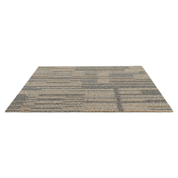 High-Quality Carpet Floor Tiles, Set of 20, 53.82ft² Area, Easy DIY Installation with Adhesive Patches, Modern Light Grey Design