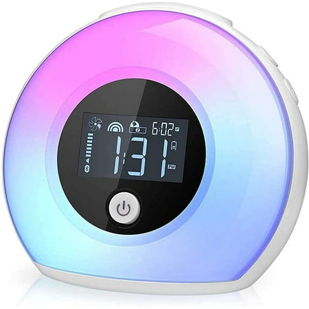 

Wake Up Light Bluetooth Speaker Table Lamp Alarm Clock Night Light Bluetooth Speakers Lamp Dimmable Warm Light & Colorful Light Beside Lamp Music Player for Kids Party Bedroom Camping
