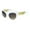 White Brown, variant on Womens Heavy Thick Metal Chain Arm Squared Cat Eye Sunglasses Black Smoke