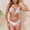 White, variant on BRGZLK Womens Gingham Floral Bikini Sets, Two Piece Halter Swimsuit, Triangle Top Tie Back Low Rise Bathing Suits