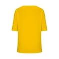 thumbnail image 7 of CFLVAEK Summer Tshirts for Women 2025 Plus Size Short Sleeve Tshirt Casual V Neck T Shirts Solid Color Basic Tees Beach Vacation Going Out Tops Yellow M, 7 of 7