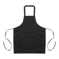 thumbnail image 3 of Uxcell Plain Bib Aprons Washable Aprons Kitchen Cooking Aprons Polyester Art Aprons with 2 Pockets Black, 3 of 5
