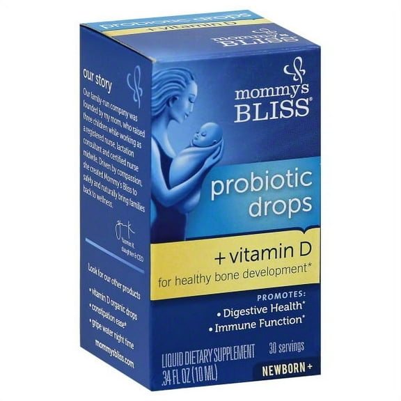 Mommy's Bliss Probiotic Drops   Vitamin D 0.34 oz - (Pack of 2)