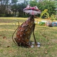 thumbnail image 4 of Wrought Iron Animal Painted Peacock Garden Statues With Solar Lights For Courtyard Balcony Decor, 4 of 13