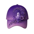 thumbnail image 2 of Womens Mens Alzheimers Awareness Hat Purple Ribbon Floral & Hummingbird Print Baseball Caps Alzheimer'S Awareness Support Baseball Hat, 2 of 3