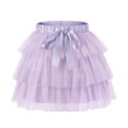 thumbnail image 6 of Littleforbig Women's Mesh Tulle Puffy Petticoat Tutu Ballet Bubble Short Ballerina Skirt 2XL Purple, 6 of 10