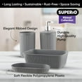thumbnail image 3 of Superio Brand Superio Decorative Ribbed Bathroom Accessory Set, Plastic - Grey (4 Pack), 3 of 7