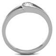 thumbnail image 3 of Womens Ring Solitaire Stainless Steel Ring with AAA Grade CZ in Clear, 3 of 4