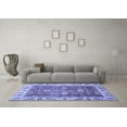 thumbnail image 3 of Ahgly Company Machine Washable Indoor Square Oriental Blue Traditional Area Rugs, 6' Square, 3 of 4